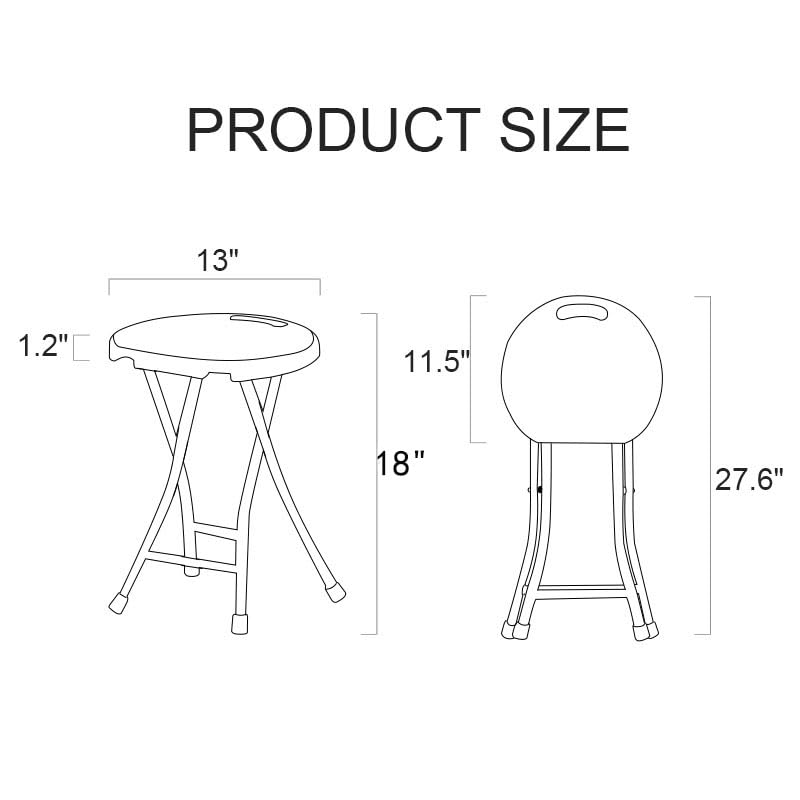 Image of coozment Folding Stool with Handle, Folding Chair,Folding Bar Stool with Non-Slip Feet,Indoor and Outdoor Foldable Stool for Adults(13 inchx11.5 inchx18 inch)