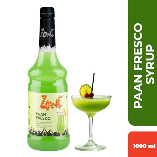 Image of Zone Paan Fresco Flavoured Syrup 1000ml - For Mocktails, Milkshakes, Desserts, Paan Shots & Fusion Drinks | Premium Bar Blend 1 Litre - More Servings, Ideal for Cafes, Restaurants & Professional Use