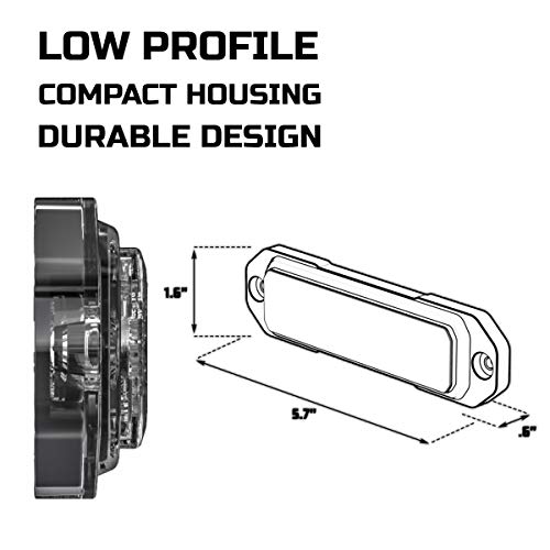 Speedtech Lights Z-6 Tir 18W Led Strobe Light For Police Cars, Construction Trucks, Service Vehicles, Plows, Emergency Vehicles. Surface Mount Grille Flashing Hazard Beacon Light - Red/Red #TOP4