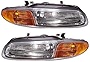Evan Fischer Headlight Set Compatible with 1996-2000 Chrysler Sebring Left Driver and Right Passenger Side Halogen With bulb(s)