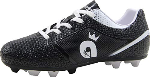 BomKinta Kid's FG Soccer Shoes Athletic Outdoor Soccer Cleats Black Size 6 M US Big Kid