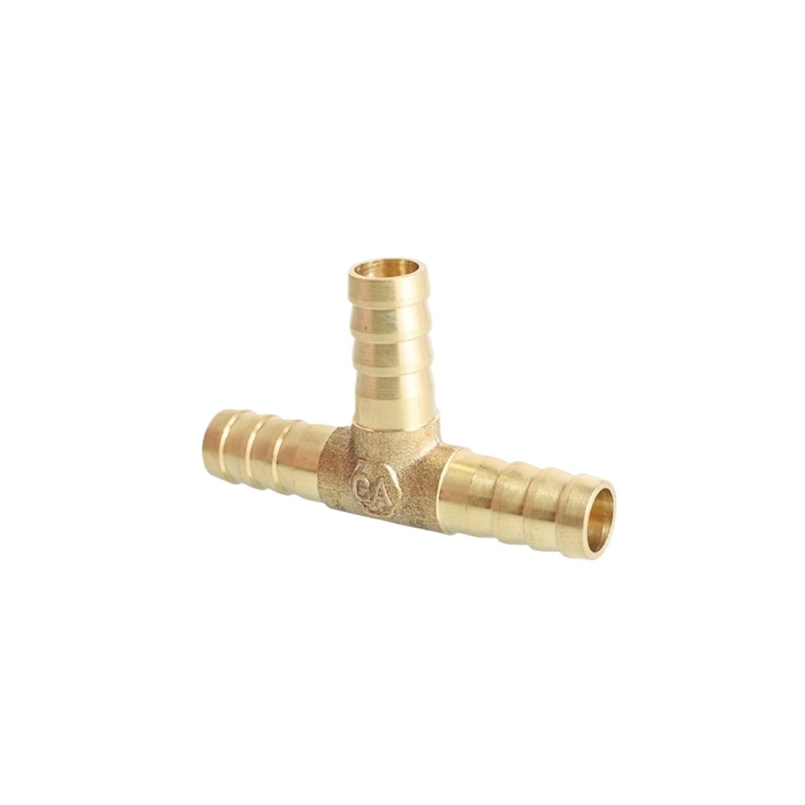 Splitter for Tubo dell'Acqua da Giardino, connettore, 4 5 6 8 10 12 14 16 19 25 mm Barb in Ottone Portagomma Dritto a Gomito Y Cross 2/3/4 Raccordo(Gold Tee,19MM-5 PCS)