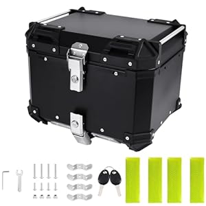 45L Motorcycle Top Case Universal Heavy Duty Aluminum Powersports Helmet Bags Waterproof Tail Box Trunk Storage Luggage Universal Motorcycle Accessories With Security Lock Rear Top Box Vehicle Bag 8 41jy1c4iu0l. sl500 . ss300