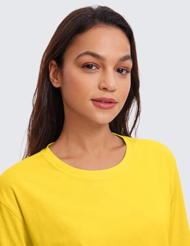 Image of CRZ YOGA Pima Cotton High Neck Crop T-Shirt | Workout, Naturally Soft, Loose Fit, Short Sleeve Tops for Women