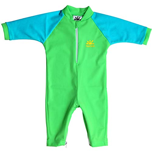 Nozone Fiji Sun Protective Baby Swimsuit in Lime/Aquatic, 18-24 Months