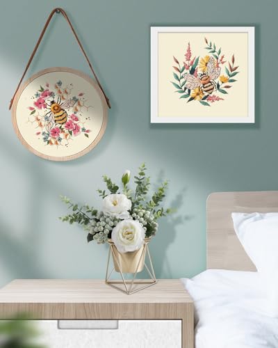 Image of TINDTOP 2 Pack Embroidery Kit for Adult, Embroidery DIY Starter Kit, with Stamped Patterns, Hoop, Tools, Colorful Threads with Needles, Instructions (Bee) | with Stamped Patterns, Hoop, Tools, Colorful Threads with Needles, Instructions (Bee)