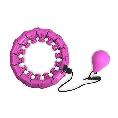 AV Smart Hula Hoop for Abdomen and Waist - 360 Degree Adjustable Size, Detachable Knots, Non Falling - Weighted Exercise - Lose Weight, Belly Fat Burning, Fitness and Slimming for Adults,Kids, Pink