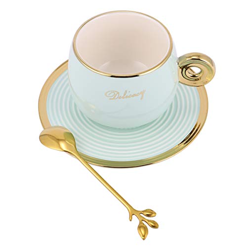 Hemoton 1 Set Theekop en Schotel Set Keramiek Beker Mok Drinkware Koffiebord Schotel Set Cadeau Voor Cafe Hotel Thuiskantoor (240 Ml) - Image 6