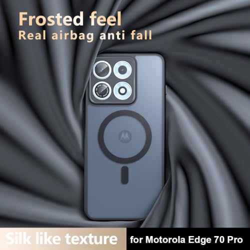 Image of QUIETIP Magnetic Case for Motorola Edge 70 Max with Screen Protector,Compatible with MagSafe Black