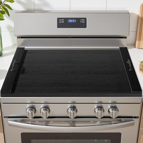 TIRYIUOU Gas Stove Top Cover: Wooden 30 * 22 Inches