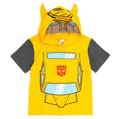 Transformers Bumblebee Big Boys Hooded Cosplay T-Shirt Yellow 14-16
