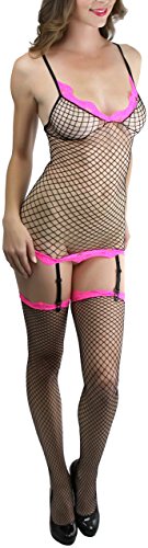 Image of ToBeInStyle Women's Bodystocking Bustier Garter Lingerie Suspender Thigh High Stockings