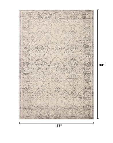 Image of Loloi Magnolia Home Gigi Ivory /Stone 5'-3 inch x 7'-6 inch Area Rug