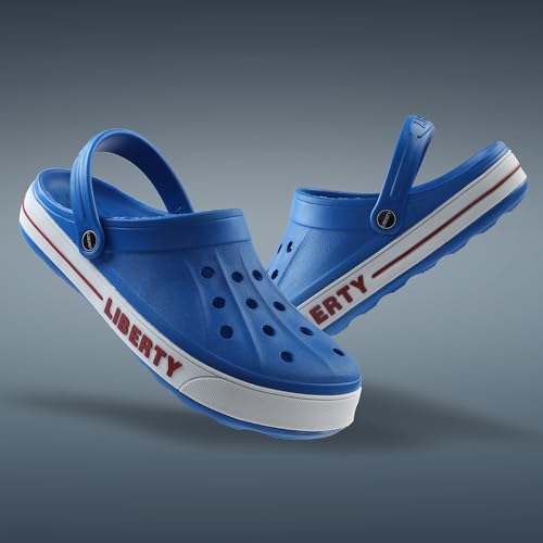Image of Liberty A-HA LITEWALK Casual Slingback Clogs for Men with EVA Sole | Breathable and Lightweight | Soft Comfortable Footbed | Stylish Home Footwear | Slip On Comfort (Blue 7)