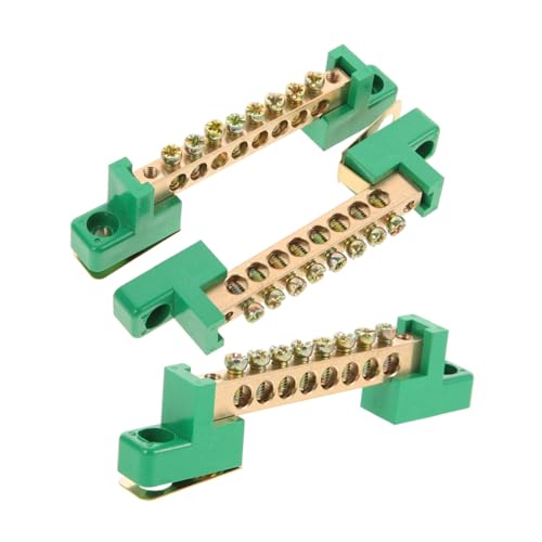 VILLCASE 3pezzi Barr Messa Elettrica in Rame Blocco Per Quadro Elettrico Morsetto Elettrico Striscia Morsetti Fissi Per Connessioni Elettriche