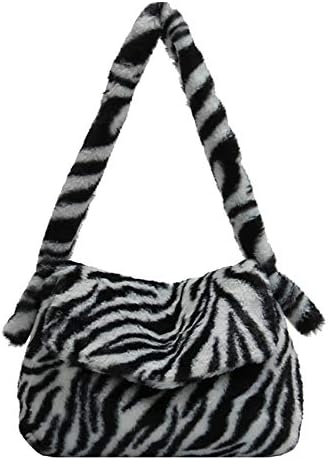 fluffy zebra bag