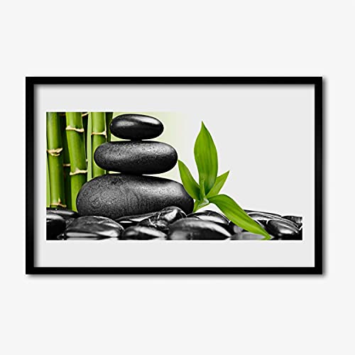 Affiche avec cadre salon et chambre Tulup 60x40 cm style Pierres feuilles art nature moderne