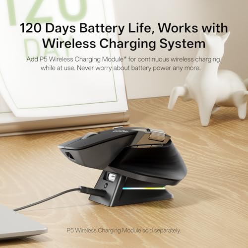 Image of Rapoo MT760 PRO Wireless Mouse, NearLink + Bluetooth 5.0 Multi-Device, 12K DPI, 2K Polling, Ergo for Work & Gaming, 11 Programmable Buttons, On-Board Memory, Quiet Clicks, USB-C, 120 Days Battery Life