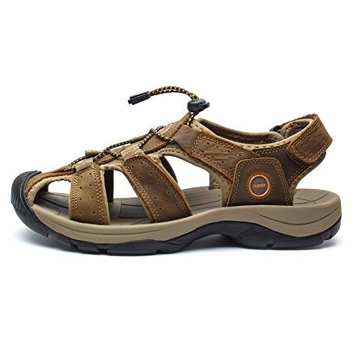 YoCool Men's Fisherman Sandals Leather Closed Toe Athletic Sport Casual Beach Water Sandals2