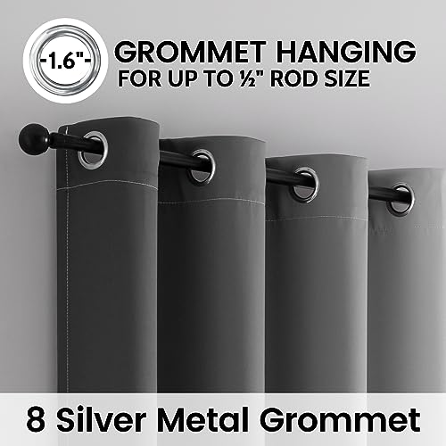 Image of SimpleHome 100% Blackout Ombre Bedroom Curtains Grey and Greyish White,90L | Room Darkening Curtains,Thermal Insulated Grommet Window Drapes and Curtains for Living Room,2 Panels, 52x90 inches Length