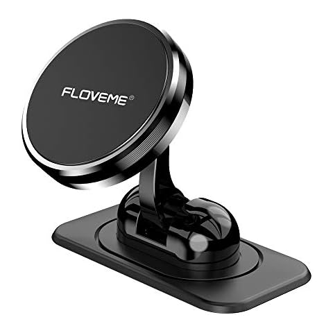 Floveme Mobile Phone Holder, Car Magnet, Dashboard Magnetic Phone Holder for Car with Sticky Base, Adjustable Car Phone Holder, Compatible with iPhone 11 Pro XS XR X 8 7 Samsung Huawei etc Cover