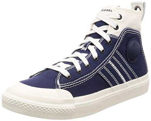 Diesel Men's S-ASTICO LACE-Sneaker mid, Star White/Peacoat Blue, 8 M US