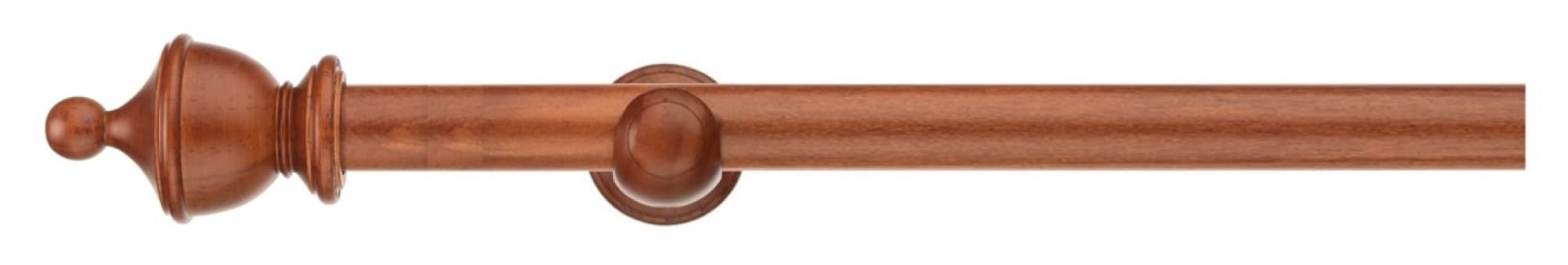 Abc Decor Chestnut Naturals Eyelet Wooden Curtain Pole, Trade Pole By ,28Mm Wood Pole, Urn Finials, 360 Cm