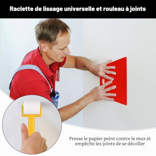 Ysimple 13 Outils Papier Peint, Kit Tapisserie avec Rouleau et Raclette – vue 3