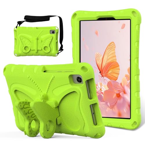 Housse Lenovo Tab M8 4e génération enfant antichoc verte avec sangle