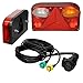 Produktbild Optizium Rückleuchten Set für Anhänger - 12 V - mit E9 Prüfzeichen - mit 13 poligem Stecker - 5 m Kabel mit Bajonetanschluss - Beleuchtung Rücklicht Anhängerbeleuchtung Heckleuchten