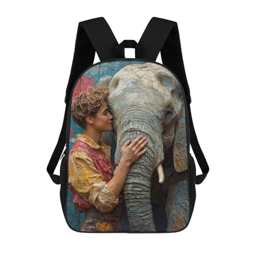 Sac à dos tendance pour les voyages et les études grand cartable enfant motif éléphant
