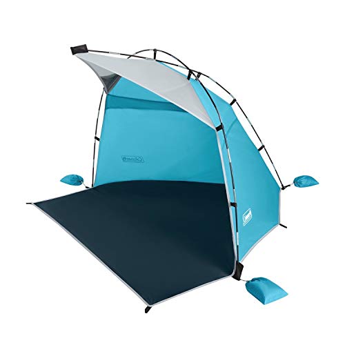 Coleman Skyshade Large Portable Sun Shelter, Easy Setup with Pre-Attached Poles, Beach Canopy Provides Cover from Sand & Sun