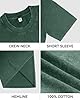 AIYINO Short Sleeve T-Shirt Mens Drop Shoulder Crew Neckline Shirt Washes Vintage Heavy Oversized Look Autumn Tshirt Clothing Lovely Cotton Shirt Casual Baggy Outfit T-Shirts for Men UK Dark Green 3XL #3