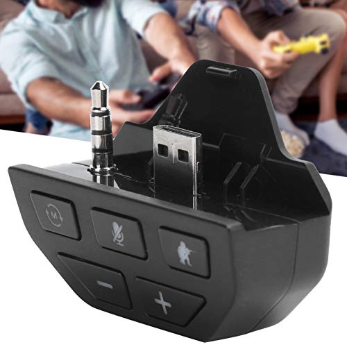 Image of Qiilu Stereo Headset Adapter, Headset Adapter Controller Audio Adapter Headphone Converter for One Gamepad Black