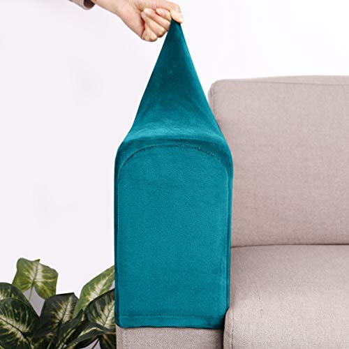 BESPORTBLE Sofa Armrest Cover 2pcs Velvet Soft Sofa Arm Slipcovers Elastic Armrest Protectors Removable Arm Covers - Image 3