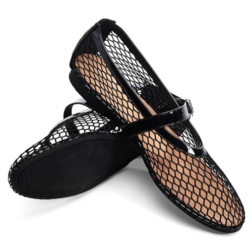 Mesh Ballet Flats for Women Adjustable Strap Mary Jane Flats Casual Office Shoes4