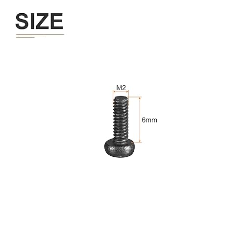 Miniatura 2 de Tornillos de máquina de cabeza plana M1.0.157x0.118 in, 100 unidades M1.4 Phillips Drive, rosca métrica gruesa completa, acabado de óxido negro de