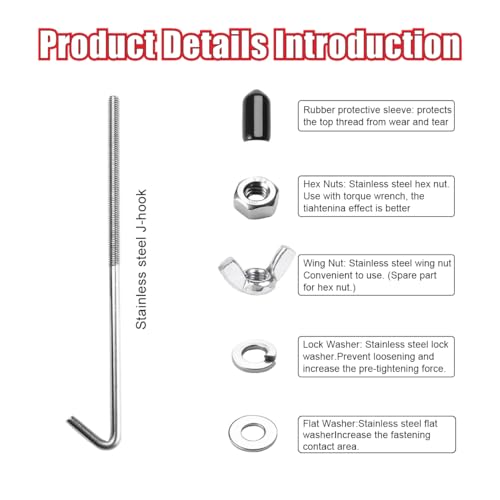 Battery Hold Down Bracket, Battery Tray Aluminum Alloy Battery Tie Down Mount Bracket, Lock Accessories with Stainless Steel J Bolts for Car Battery Mount Bracket Hold - Thumbnail 3