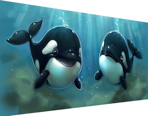Diamond Painting Dauphin 5D animal pour adulte et enfant - Kit complet broderie diamant 60x120cm