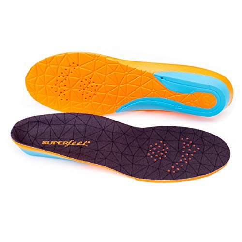 Superfeet FLEX, Comfort Insoles for Athletic Shoe Cushion and Support, Unisex, Flame, Large/E: