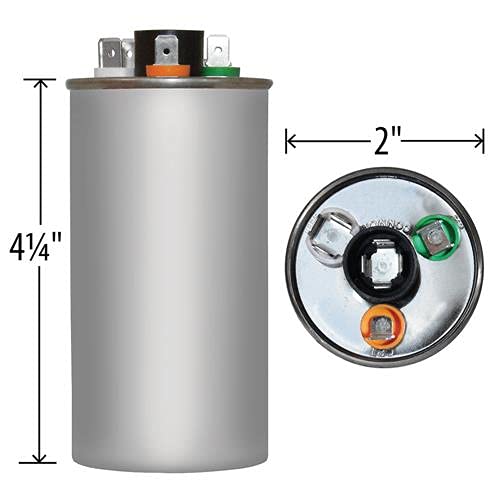 AMRAD Substituição Goodman Cap050400440Rtp - Capacitor Universal Duplo Redondo de 40 + 5 Uf/Mfd 370/