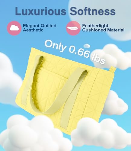 Tote Bag for Women, Puffer Work bag with Zipper, Quilted tote bag, Magnetic Pocket, Purse for Travel, Gym, College4