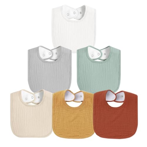Image of ROXANEPIG Muslin Baby Bibs for Boys Girls, Soft Cotton Baby Drool Bibs, Drooling and Teething Bibs for Infant, Newborn