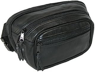 CTM Leather Concealed Carry Gun Waist Pack Holster, Medium