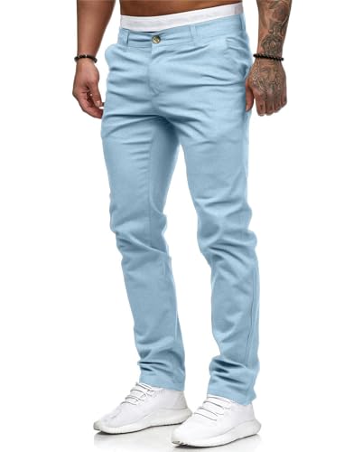 Image of HUNGSON Mens Chinos Dress Pants Slim Fit Stretch Business Casual Golf Work Slacks Trousers