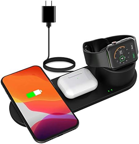 قیمت و خرید شارژر بی سیم EloBeth پایه پد 3 در 1 شارژ سازگار با Airpods Apple  Watch iPhone Charger 11 pro Xs MAX XR X Galaxy S10 Note 9 Qi برند EloBeth |  مالتینا