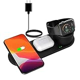 EloBeth Wireless Charger Stand Compatible with AirPods Pro/AirPods 2 iPhone 11 pro Max/Xs MAX/XR/8 Plus Apple Watch Qi Phone Wireless Charger (QC 3.0 Adapter)