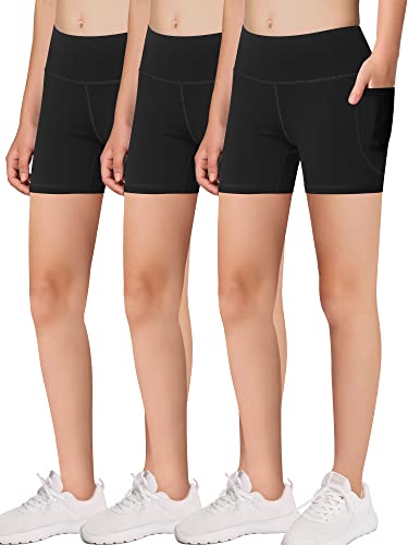 Opiniones y reviews de Ropa de Voleibol para Niña favoritos de las personas. 42 MIRITY - Pantalones cortos deportivos para niñas con bolsillos, para bailar, yoga, correr, fútbol, voleibol, bicicleta (paquete de 4), Negro - 3 paquetes, Medium