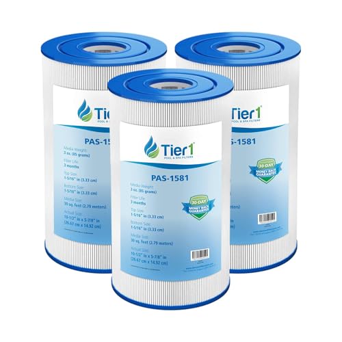 Tier1 Replacement for Pentair Pool Filter Cartridge PWK30 – 3 Pack | Compatible with 31489, Unicel C-6430, Pleatco PWK30, Filbur FC-3915 | 10-1/2