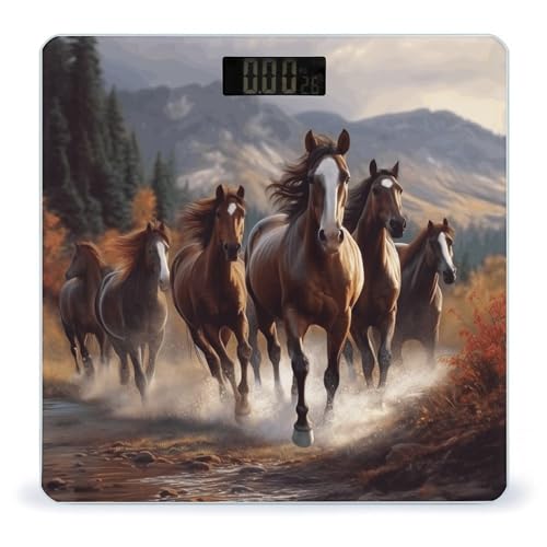 Báscula digital para baño con diseño de caballos miniatura 1